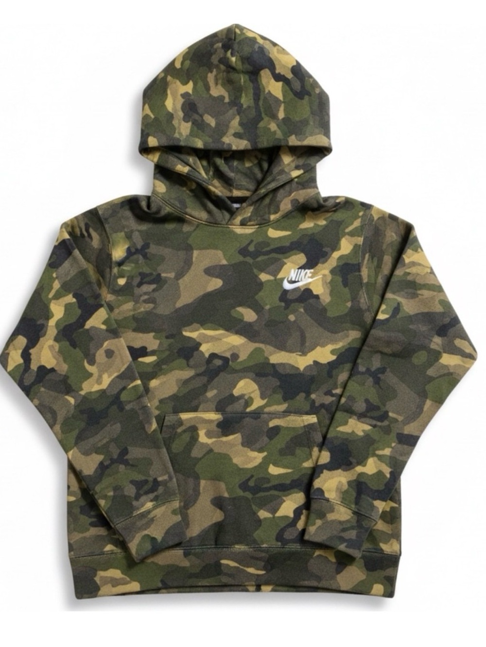 Nike Boys' Camouflage Hooded Sweatshirt - Green/Olive